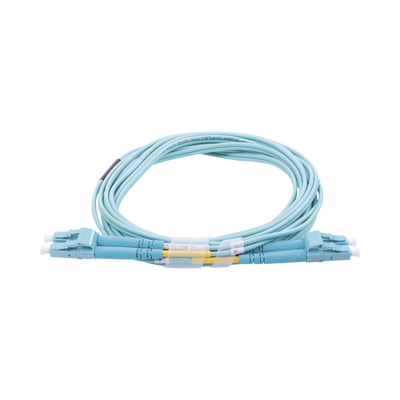 LINKEDPRO BY EPCOM - Jumper de Fibra Óptica Multimodo OM3 50/125 LC-LC OFNR (Riser), 2.0 mm, Dúplex, Aqua, 3 Metros (9.84 Pies)