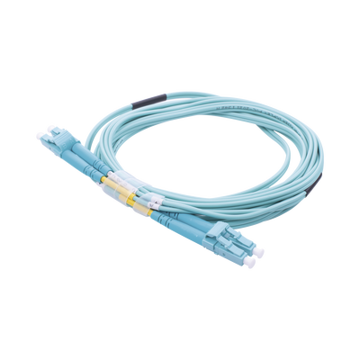 LINKEDPRO BY EPCOM - Jumper de Fibra Óptica Multimodo OM3 50/125 LC-LC OFNR (Riser), 2.0 mm, Dúplex, Aqua, 3 Metros (9.84 Pies)