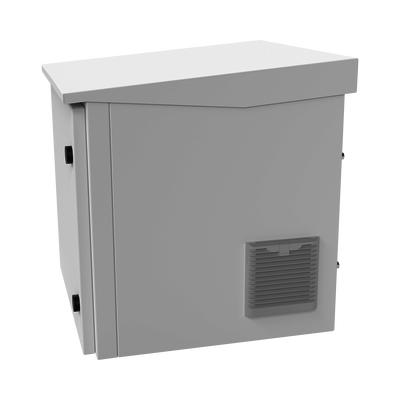 LINKEDPRO BY EPCOM - Gabinete de Exterior con Rack de 19" de 9UR con Ventiladores y Termostato, Se envía el Gabinete armado, (Montaje a poste o torre se vende por separado).