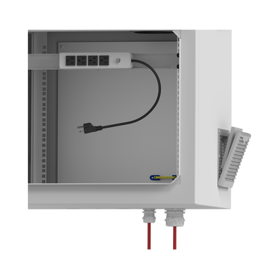 LINKEDPRO BY EPCOM - Gabinete de Exterior con Rack de 19" de 9UR con Ventiladores y Termostato, Se envía el Gabinete armado, (Montaje a poste o torre se vende por separado).