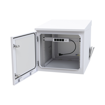 LINKEDPRO BY EPCOM - Gabinete PROFUNDO hasta 705 mm  de profundidad, de Exterior de 9UR con Ventiladores y Termostato, Se envía el Gabinete Armado, (Montaje a poste o torre se vende por separado).