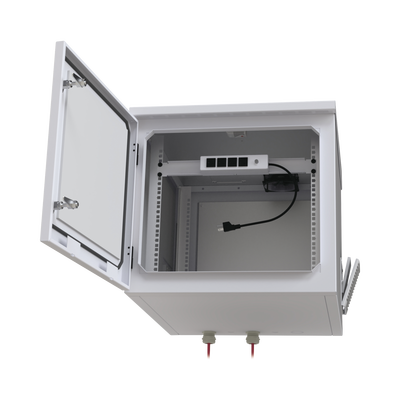 LINKEDPRO BY EPCOM - Gabinete PROFUNDO hasta 705 mm  de profundidad, de Exterior de 9UR con Ventiladores y Termostato, Se envía el Gabinete Armado, (Montaje a poste o torre se vende por separado).