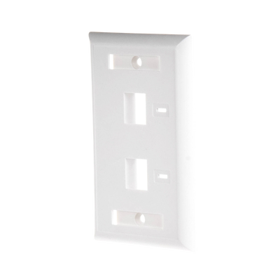 LINKEDPRO BY EPCOM - Placa de Pared de 2 Puertos, Keystone, con Espacio para Etiqueta, Color Blanco