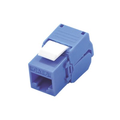 LINKEDPRO BY EPCOM - Módulo Jack Keystone Cat6 (Toolless), con Terminación en Ángulo 180 Grados Color Azul, Compatible con Faceplate y Patchpanel Linkedpro