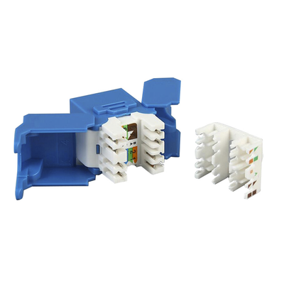 LINKEDPRO BY EPCOM - Módulo Jack Keystone Cat6A (Toolless), con Terminación en Ángulo 180 - Color Azul, Compatible con Faceplate y Patchpanel Linkedpro