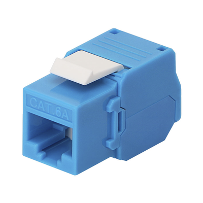 LINKEDPRO BY EPCOM - Módulo Jack Keystone Cat6A (Toolless), con Terminación en Ángulo 180 - Color Azul, Compatible con Faceplate y Patchpanel Linkedpro
