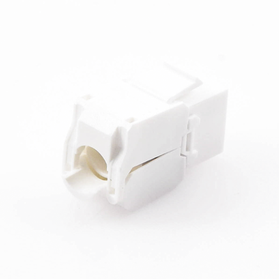 LINKEDPRO BY EPCOM - Módulo Jack Keystone Cat6A (Toolless), con Terminación en Ángulo 180 Grados Color Blanco, Compatible con Faceplate y Patchpanel Linkedpro