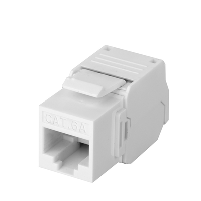 LINKEDPRO BY EPCOM - Módulo Jack Keystone Cat6A (Toolless), con Terminación en Ángulo 180 Grados Color Blanco, Compatible con Faceplate y Patchpanel Linkedpro
