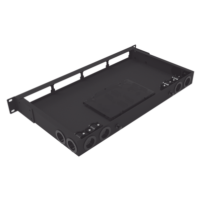 LINKEDPRO BY EPCOM - Distribuidor de Fibra Óptica Vacío 19 Pulgadas, Acepta 4 Placas Acopladoras de Linkedpro, Hasta 24 Fibras, 1UR, Incluye Charola de Empalme