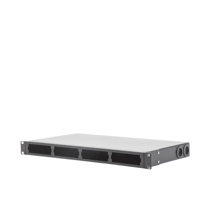 LINKEDPRO BY EPCOM - Distribuidor de Fibra Óptica Vacío 19 Pulgadas, Acepta 4 Placas Acopladoras de Linkedpro, Hasta 24 Fibras, 1UR, Incluye Charola de Empalme