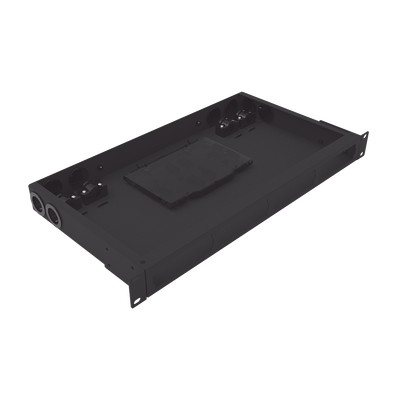 LINKEDPRO BY EPCOM - Distribuidor de Fibra Óptica Vacío 19 Pulgadas, Acepta 4 Placas Acopladoras de Linkedpro, Hasta 24 Fibras, 1UR, Incluye Charola de Empalme