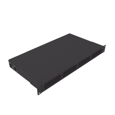 LINKEDPRO BY EPCOM - Distribuidor de Fibra Óptica Vacío 19 Pulgadas, Acepta 4 Placas Acopladoras de Linkedpro, Hasta 24 Fibras, 1UR, Incluye Charola de Empalme