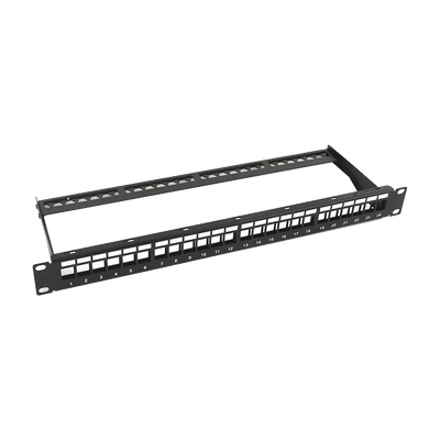 LINKEDPRO BY EPCOM - Patch Panel Modular sin Blindaje de 24 Puertos, 1U, con Barra para Organizar Cable