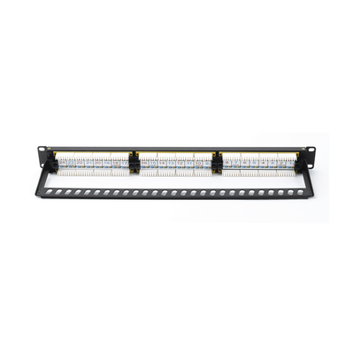 LINKEDPRO BY EPCOM - Panel de Parcheo de Impacto (110) UTP de 24 Puertos Cat6A, 19 Pulgadas (48.26 cm), con Barra para Organizar Cables y Espacio para Etiqueta