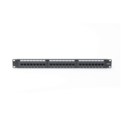 LINKEDPRO BY EPCOM - Panel de Parcheo de Impacto (110) UTP de 24 Puertos Cat6A, 19 Pulgadas (48.26 cm), con Barra para Organizar Cables y Espacio para Etiqueta