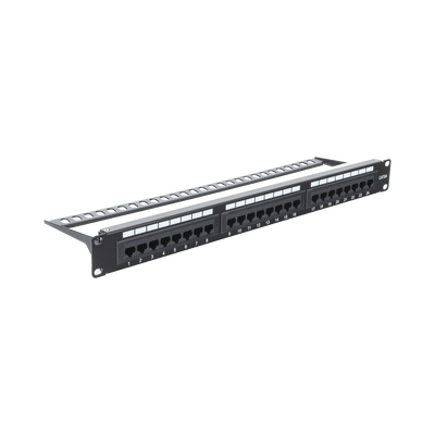 LINKEDPRO BY EPCOM - Panel de Parcheo de Impacto (110) UTP de 24 Puertos Cat6A, 19 Pulgadas (48.26 cm), con Barra para Organizar Cables y Espacio para Etiqueta