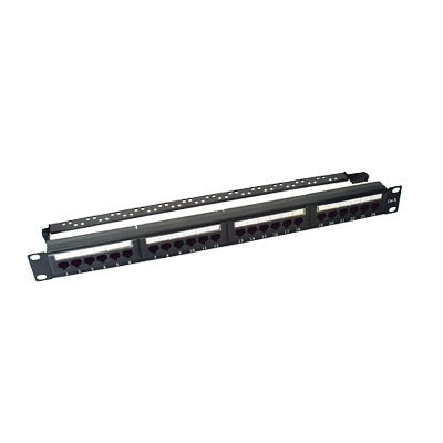 LINKEDPRO BY EPCOM - Panel de Parcheo de Impacto (110) UTP de 24 Puertos Cat6, 19 Pulgadas (48.26 cm), con Barra para Organizar Cable