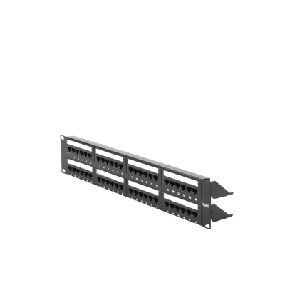 LINKEDPRO BY EPCOM - Panel de Parcheo de Impacto (110) UTP de 48 Puertos Cat6, 19 Pulgadas (48.26 cm), 2U, con Barra para Organizar Cable
