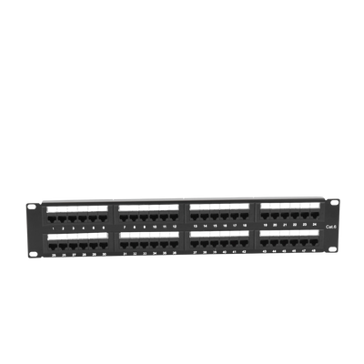 LINKEDPRO BY EPCOM - Panel de Parcheo de Impacto (110) UTP de 48 Puertos Cat6, 19 Pulgadas (48.26 cm), 2U, con Barra para Organizar Cable