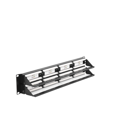 LINKEDPRO BY EPCOM - Panel de Parcheo de Impacto (110) UTP de 48 Puertos Cat6, 19 Pulgadas (48.26 cm), 2U, con Barra para Organizar Cable