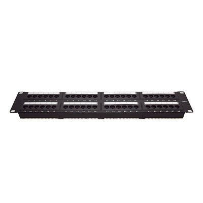 LINKEDPRO BY EPCOM - Panel de Parcheo de Impacto (110) UTP de 48 Puertos Cat6, 19 Pulgadas (48.26 cm), 2U, con Barra para Organizar Cable