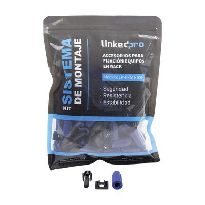 LINKEDPRO BY EPCOM - Kit de Montaje Rápido para Rack / Sin Tuercas Enjauladas / Carga 50 kg (110.2 lb) / 19 Pulgadas / 50 Piezas / Polímero Resistente