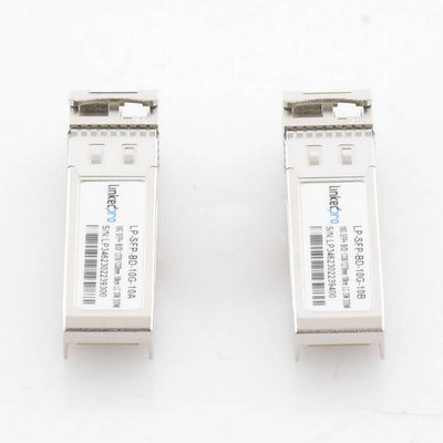 LINKEDPRO BY EPCOM - Transceptores Ópticos Bidireccionales SFP+ (Mini-Gbic) / Monomodo 1270 & 1330 nm / 10 Gbps / 10GBASE-BX / Conector LC/UPC Simplex / DDM / Hasta 10 km / 2 Piezas