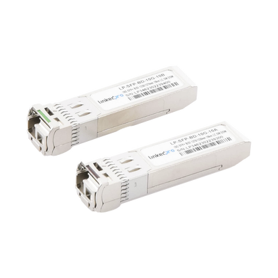 LINKEDPRO BY EPCOM - Transceptores Ópticos Bidireccionales SFP+ (Mini-Gbic) / Monomodo 1270 & 1330 nm / 10 Gbps / 10GBASE-BX / Conector LC/UPC Simplex / DDM / Hasta 10 km / 2 Piezas