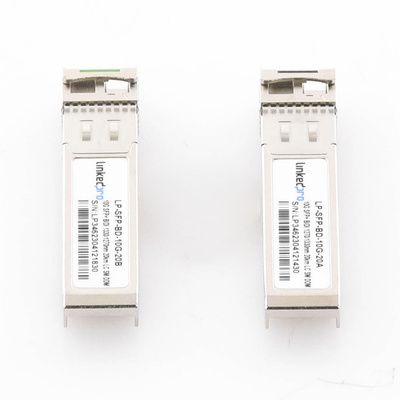 LINKEDPRO BY EPCOM - Transceptores Ópticos Bidireccionales SFP+ (Mini-Gbic) / Monomodo 1270 & 1330 nm / 10 Gbps / 1000BASE-BX / Conector LC/UPC Simplex / DDM / Hasta 20 km / 2 Piezas