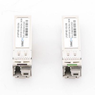 LINKEDPRO BY EPCOM - Transceptores Ópticos Bidireccionales SFP+ (Mini-Gbic) / Monomodo 1270 & 1330 nm / 10 Gbps / 1000BASE-BX / Conector LC/UPC Simplex / DDM / Hasta 20 km / 2 Piezas