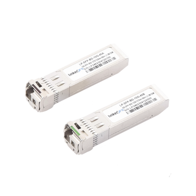 LINKEDPRO BY EPCOM - Transceptores Ópticos Bidireccionales SFP+ (Mini-Gbic) / Monomodo 1270 & 1330 nm / 10 Gbps / 1000BASE-BX / Conector LC/UPC Simplex / DDM / Hasta 40 km / 2 Piezas