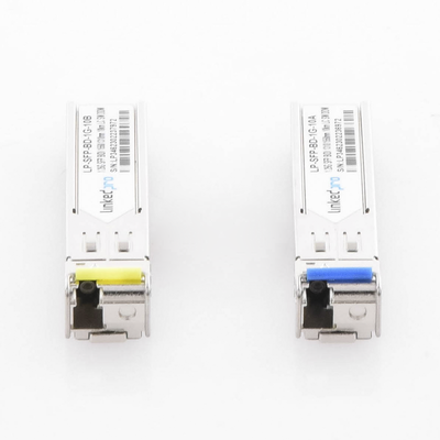 LINKEDPRO BY EPCOM - Transceptores Ópticos Bidireccionales SFP (Mini-Gbic) / Monomodo 1310 & 1550 nm / 1.25 Gbps / 1000BASE-BX / Conector LC/UPC Simplex / DDM / Hasta 10 km / 2 Piezas