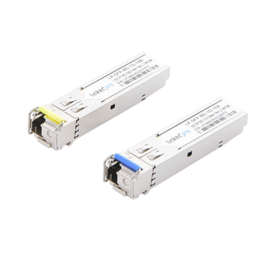LINKEDPRO BY EPCOM - Transceptores Ópticos Bidireccionales SFP (Mini-Gbic) / Monomodo 1310 & 1550 nm / 1.25 Gbps / 1000BASE-BX / Conector LC/UPC Simplex / DDM / Hasta 10 km / 2 Piezas