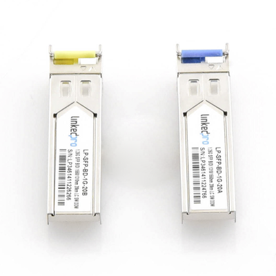 LINKEDPRO BY EPCOM - Transceptores Ópticos Bidireccionales SFP (Mini-Gbic) / Monomodo 1310 & 1550 nm / 1.25 Gbps / 1000BASE-BX / Conector LC/UPC Simplex / DDM / Hasta 20 km / 2 Piezas