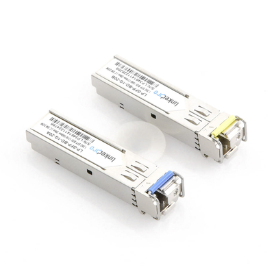 LINKEDPRO BY EPCOM - Transceptores Ópticos Bidireccionales SFP (Mini-Gbic) / Monomodo 1310 & 1550 nm / 1.25 Gbps / 1000BASE-BX / Conector LC/UPC Simplex / DDM / Hasta 20 km / 2 Piezas