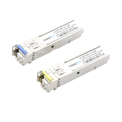 LINKEDPRO BY EPCOM - Transceptores Ópticos Bidireccionales SFP (Mini-Gbic) / Monomodo 1310 & 1550 nm / 1.25 Gbps / 1000BASE-BX / Conector LC/UPC Simplex / DDM / Hasta 20 km / 2 Piezas