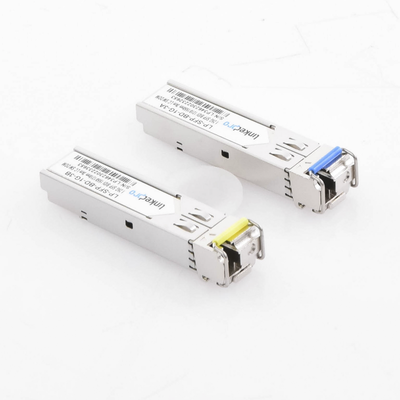 LINKEDPRO BY EPCOM - Transceptores Ópticos Bidireccionales SFP (Mini-Gbic) / Monomodo 1310 & 1550 nm / 1.25 Gbps / 1000BASE-BX / Conector LC/UPC Simplex / DDM / Hasta 3 km / 2 Piezas