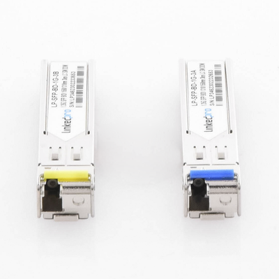 LINKEDPRO BY EPCOM - Transceptores Ópticos Bidireccionales SFP (Mini-Gbic) / Monomodo 1310 & 1550 nm / 1.25 Gbps / 1000BASE-BX / Conector LC/UPC Simplex / DDM / Hasta 3 km / 2 Piezas