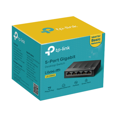 TP-LINK - Switch para escritorio 5 puertos 10/100/1000Mbps