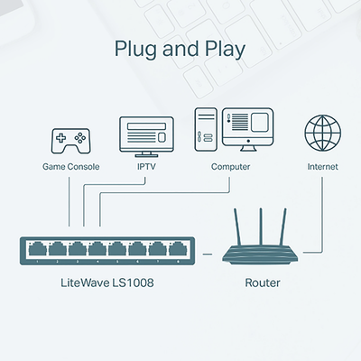TP-LINK - Switch para escritorio 8 puertos 10/100Mbps
