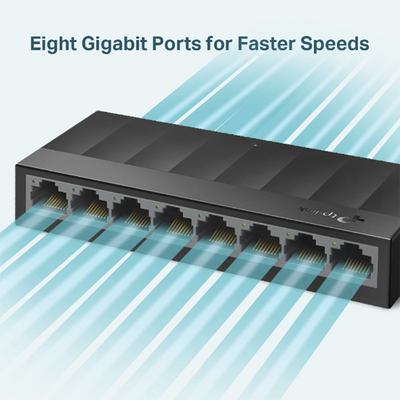TP-LINK - Switch para escritorio 8 puertos 10/100/1000Mbps