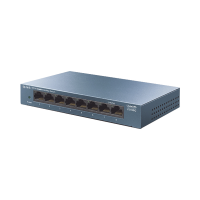 TP-LINK - Switch de escritorio Gigabit de 8 puertos 10/100/1000Mbps, carcasa metálica