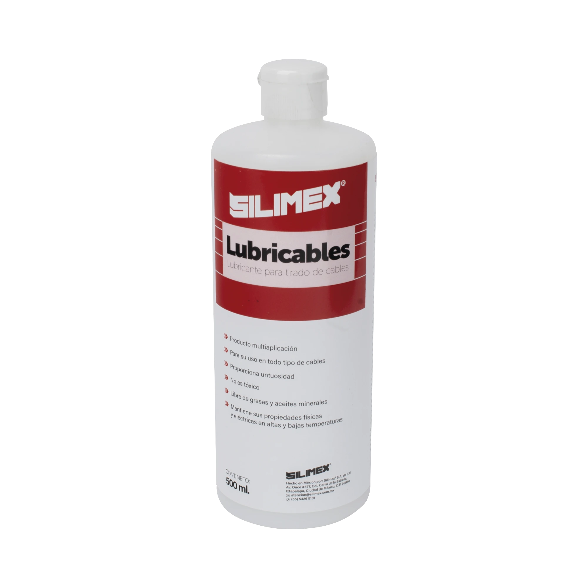 SILIMEX - Lubricante Dieléctrico de Alta Eficiencia para Jalado de Cables Sin Daños / No es Tóxico y Compatible con Todo Tipo de Cable / Deslizamiento de Cables Seguro, Sin Fricción y Sin Riesgos / Presentación de 1/2 Litro