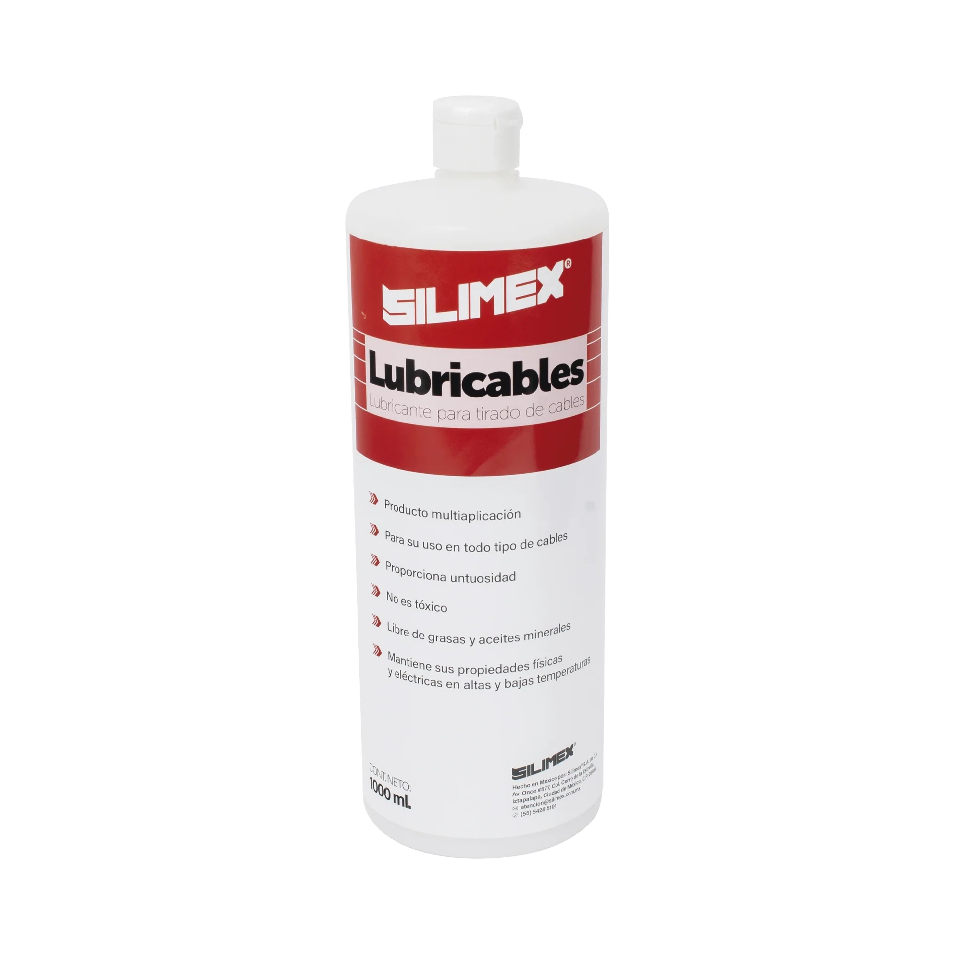 SILIMEX - Lubricante Dieléctrico de Alta Eficiencia para Jalado de Cables Sin Daños / No es Tóxico y Compatible con Todo Tipo de Cable / Deslizamiento de Cables Seguro, Sin Fricción y Sin Riesgos / Presentación de 1 Litro
