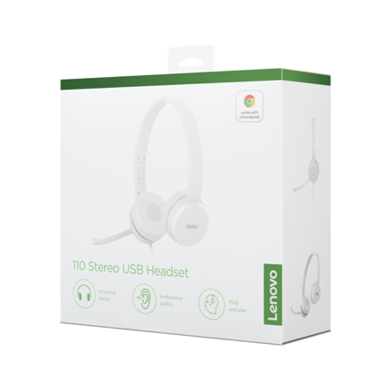 LENOVO IDEA - Diadema Alámbrica Lenovo 110 USB Color Nube Gris
