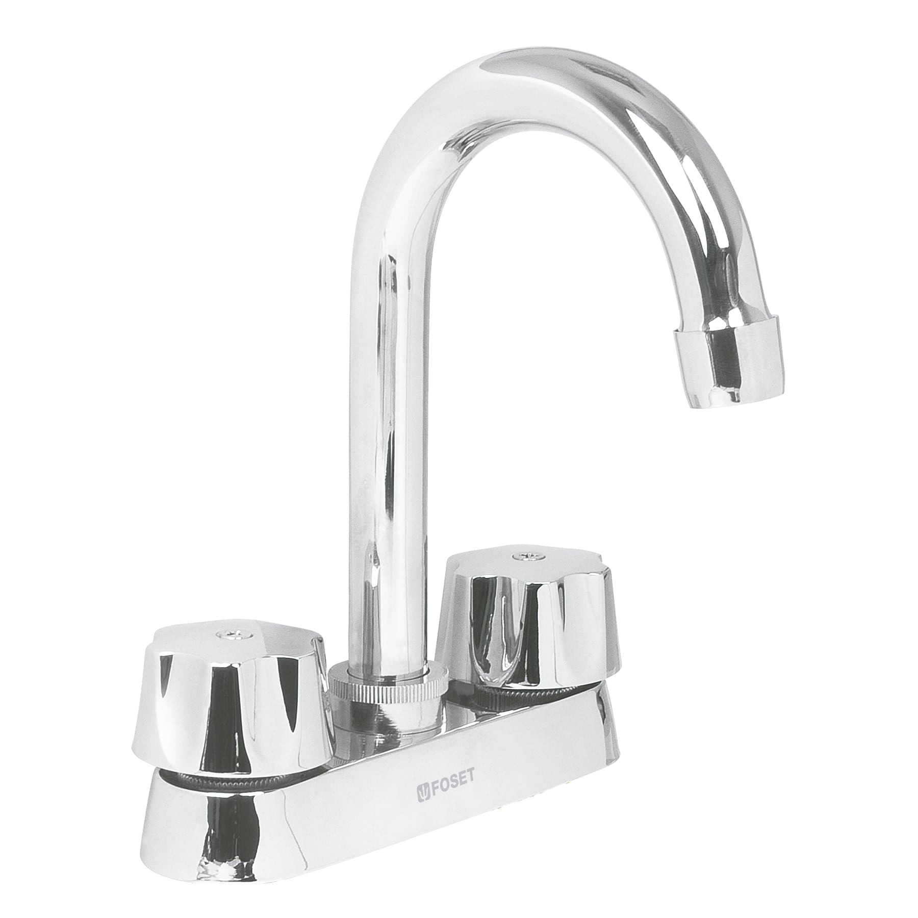 Mezcladora 4' para lavabo, cuello bar, cartucho compresion