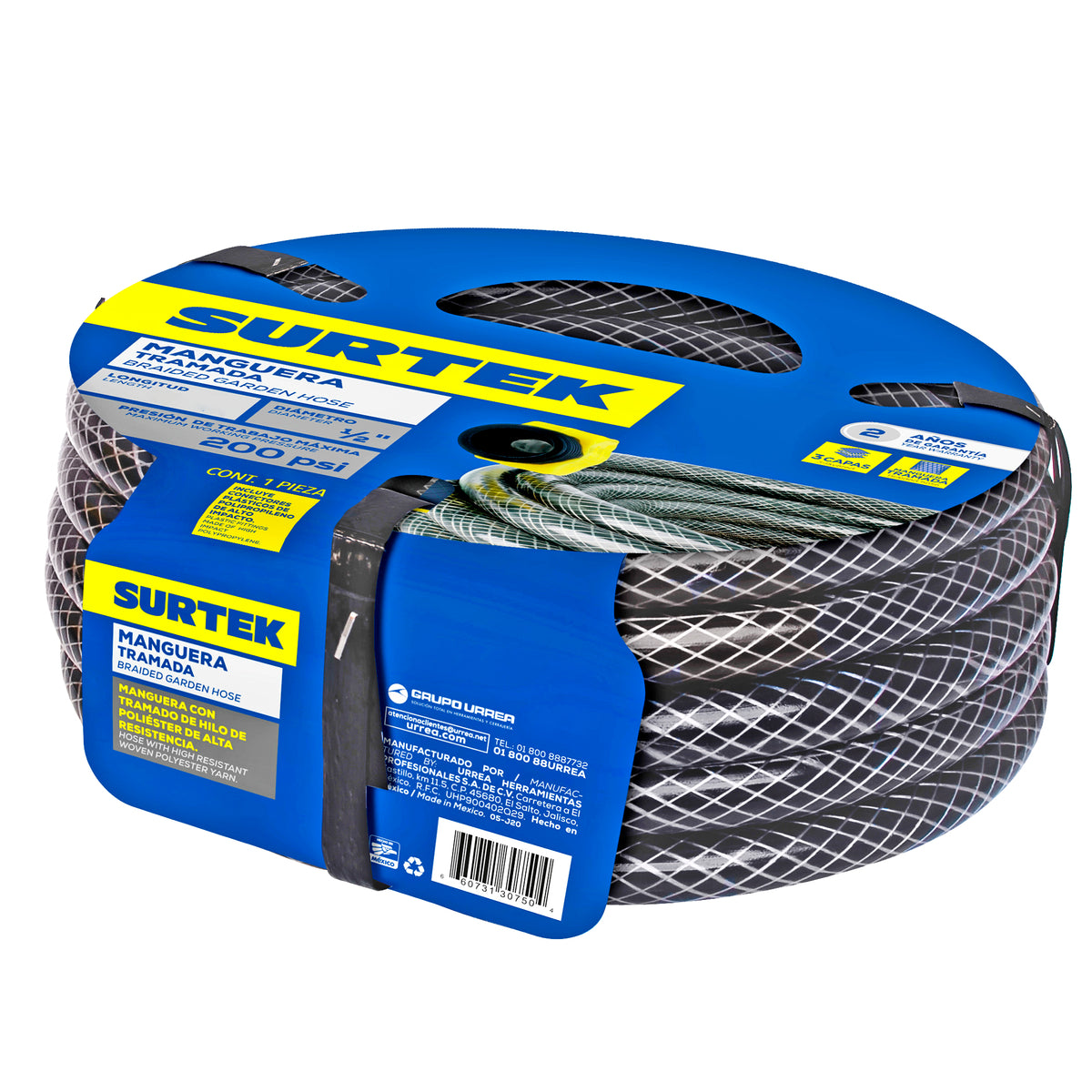 Surtek - Manguera trama cp gris 1/2 in15m