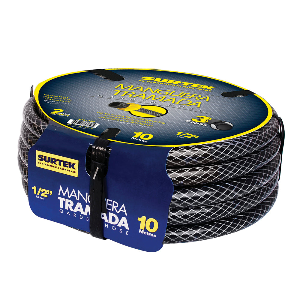 Surtek - Manguera trama cp gris 1/2 in15m