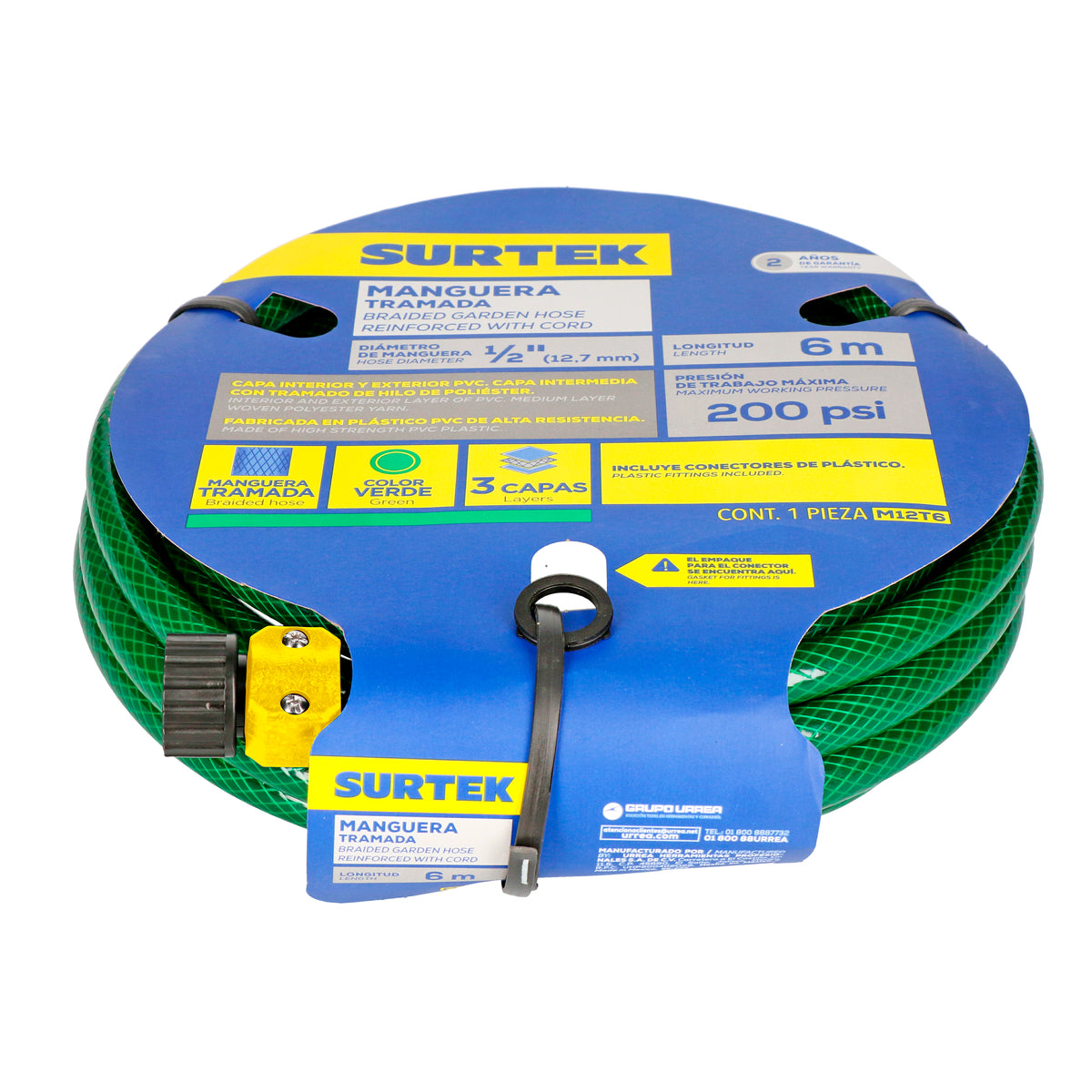 Surtek - Manguera trama cp vde 1/2 in6m