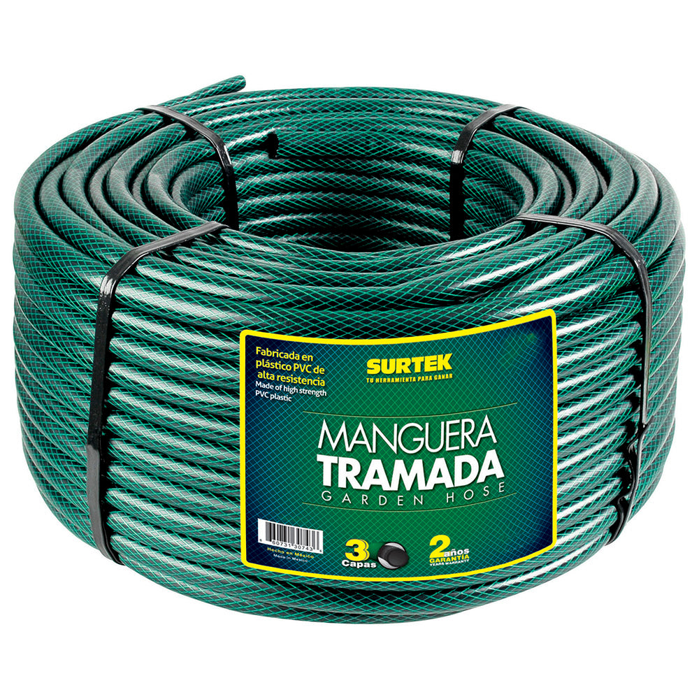 Surtek - Manguera trama vde rl 3/4 in100m